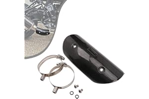 JFG RACING Protector Tubo Escape Moto,Fibra de Carbono Escudo Termico Escape Universal para Motocicleta de Calle Motocicleta Deportiva(Tamaño: 194 x 77 mm)