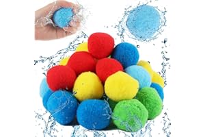 Taozoey 30 Stück Wasserbomben Wiederverwendbare, Baumwoll Wasserbomben, Reusable Water Balloon, Wasserball, Wasserspielzeug Kinder, Outdoor Spielzeug