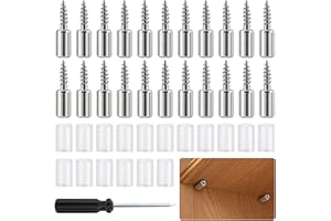 YAOSHENGUP 50 PCS Shelf Support Pegs, Shelf Pins, Shelf Support Pins 7mm Studs Self-Tapping Cupboard Shelf Pegs, Shelf Pegs for Furniture Kitchen Cabinet Bookcase Closet Wardrobe(with Screwdriver)