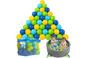 alldoro 60382 100 bollar för bollbad av plast, varje 6 cm diameter, flerfärgad, för småbarn, inkl. nätväska