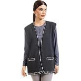 Women's Middle Age and Over Knitwear Patterned Buttonless Mother Vest 328