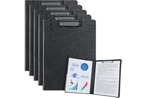 URbantin A4 Portapapeles con Pinza,5 Piezas Portapapeles con Tapa,A4 Clipboards Tablero de Escritura(Negro)