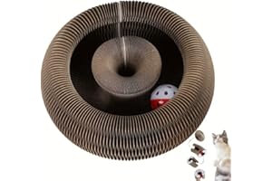HUOFLAME Huotflame Magic Organ Katzen Kratzbrett – Faltbares 3-in-1 Kratzspielzeug mit Glöckchen & Katzenhöhle – Umweltfreundliches Wellpappe Katzenbett für Katzen Indoor Unterhaltung