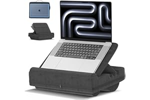 RYSKER Laptopkissen mit 3 verstellbaren Winkeln, Laptoptisch für Couch mit Handgelenkauflage, Laptop Stand mit Kissen passt bis zu 16″ Laptop für Arbeiten außerhalb des Bettes, Schwarz
