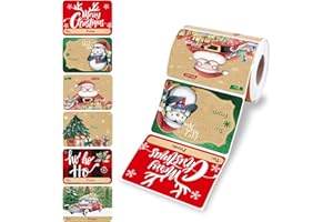 ONBAGLST Christmas Labels Stickers Self Adhesivefor Presents - 250 Xmas Labels Sticker,Christmas Stickers with Festival Xmas Designs - Size 75 x 5mm Xmas Sticker for Presents (Classic)