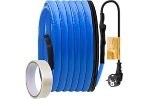 Ci-fotto Frostschutz Heizkabel, Selbstregulierendes Heizkabel (5M, 25 W/M) mit eingebautem Thermostat zum Schutz von Wasserrohren, Metall-/Kunststoff-Hausrohren, Dachrinnen