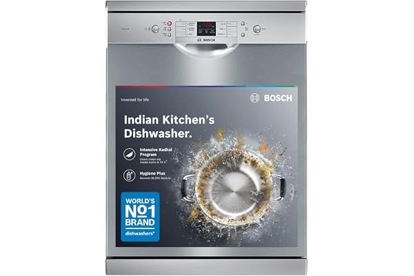 Bosch 13 Place Setting (fits up to 70 utensils) Free-Standing Dishwasher for Indian Utensils | Hygiene+ & Intensive Kadhai Pr