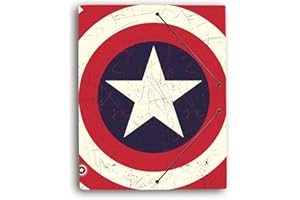 ‎GRUPO ERIK Grupo Erik A4 Portfolio Folder A4 Marvel Captain America Document Folder A4 with Elastic Band - Notebook Folder A4 School Accessories Notebook Box A4 School Bag Corner Tensioner Organiser Folder
