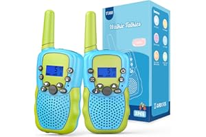 Bakoherp Walkie Talkie Kinder, Walkie Talkie für 3-12 Jahre alte Junge, Funkgerät Kinder mit 8 Kanäle, LED Taschenlampe, LCD Bildschirm und 3 Meilen Reichweite für Abenteuer, Camping, Wandern