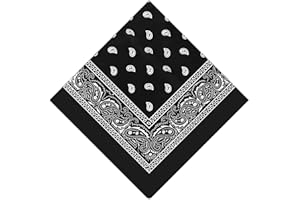 sularpek 1 szt. Bandany Paisley dla mężczyzn i kobiet, duży szalik bandany, wielofunkcyjny szalik, bandana lub szalik, kostium motocyklisty lub modny dodatek (czarny), Czarny (Black), M