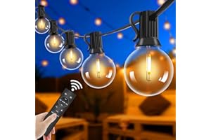 ‎DUBISTDA Lichterkette Außen mit Fernbedienung - 15M LED Lichterkette Dimmbar G40 Glühbirnen, 4 Modus und Timmer Funktion, Wasserdicht für Outdoor Garten Balkon Terrasse Party Camping Hochzeit
