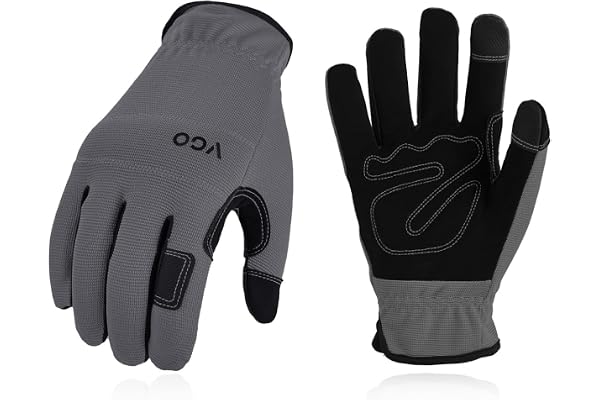 Vgo Gants de Jardin et de Travail en Cuir Nubuck pour Bricolage, Construction, Conduire (10/XL, Gris, NB7581)