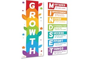 Sproutbrite Growth Mindset Classroom Decorations - Banner Posters for Teachers - Bulletin Board and Wall Decor for Pre School, Elementary and Middle School