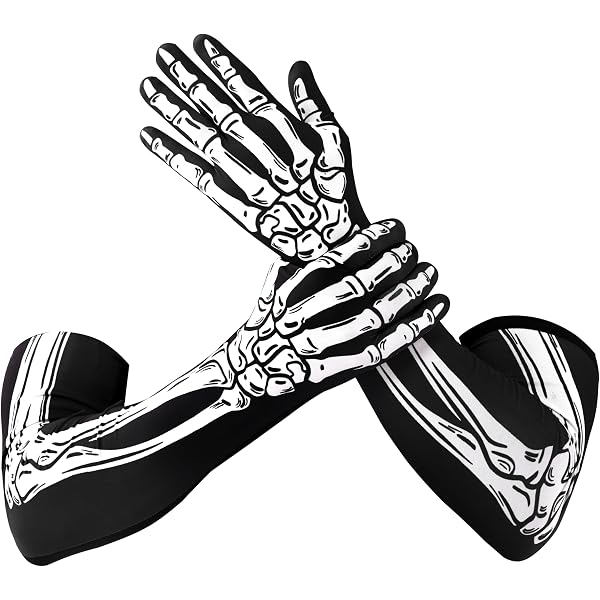 Whaline 4 Paar Skelett-Handschuhe – Leuchten Im Dunkeln, Unisex, Für Halloween & Cosplay (halbfinger & Vollfinger)