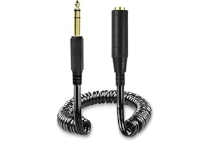 MEIRIYFA 6,35 mm 1/4 "câble audio, 6,35 mm trs mâle femelle audio stéréo instrument rallonge câble en spirale pour amplificateur, Haut - parleur, guitare, microphone, clavier