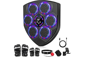 Joellfuner Maquina de Boxeo Musical para Adultos y Niños, 9 Modos y Velocidad + Contables Inteligente, LED Electronic Music Boxing Machine con Bluetooth para Entrenamiento en Casa Gimnasio