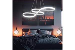 Arcadia Lampadario Led Soffitto a Sospensione Moderno con Luce Calda e Fredda Dimmerabile, Telecomando e App per Cellulare - Lampadario Camera da Letto, Soggiorno, Cucina e Cameretta - 3500 LM 80 Cm