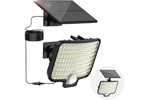 ‎BENMA BENMA Solarlampen für Außen mit Bewegungsmelder, 120 LED Solarleuchten mit 3 Modi, Solar Wandleuchte, 120°Beleuchtungswinkel, 1800mAh, 7500K, IP65 Garten Sicherheitswandleuchte mit 16.4ft Kabel