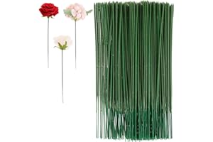 HAIFAFAFAING 200 Pcs Plastic Flower Stems 2mm Green Artificial Floral Wire Stems 17cm /6.7in Floral Stem for Flower Arrangements Bouquet Making Wrapping Crafts