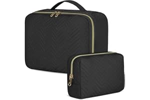 IGOLUMON Kosmetyczka damska, do zawieszenia, wodoszczelna, duża kosmetyczka na podróż, 2 sztuki, czarna, czarny, dla kobiet