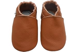 Bemesu Pantoufles en Cuir Chaussures rampantes pour bébés Pantoufles Filles et garçons Enfants Premiers Marcheurs en Cuir 0-24 Mois UE 18-24