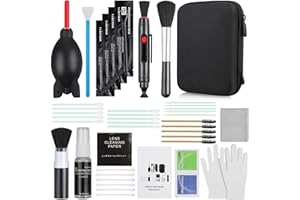 ZACRO 71 en 1 Kits Limpieza Cámara Reflex Profesional para Cámaras Réflex y Lente Optica Cámaras Digitales DSLR Rebel EOS,Olympus,Carcasa Impermeable para Cámaras,Computadora,Teléfono Negra