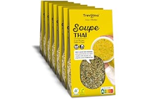 TREVIJANO Soupe Thaï : 7 sachets de 200 g chacun. Chaque sachet contient 8 portions de soupe thaï