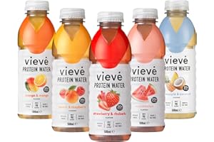 Vieve Protein Water 10x500ml - Mixed Variety Flavour Pack 20g Protein, Sugar Free, Fat Free & Dairy Free A Ready to Drink Alternative to Protein Powders & Shakes 10 Pack (2 per Flavour)