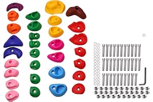 DIVCHI Lot de 32 prises d'escalade multicolores pour enfants et adultes - Pour mur d'escalade - Pour aire de jeux d'intérieur et d'extérieur