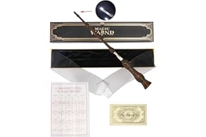 MEYUXG Bacchetta Magica Harry Potter con Luce Bacchette Magica di Silente Realizzata, Harry Wizarding World, Oggetto di Scena per Cosplay, bacchetta di sambuco Articolo per harry potter Fan Dai 7 Anni In Su