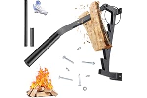 Donken Manueller Holzspalter Wandhalterung Brennholzspalter sicher Anzündspalter Handholzspalter aus Karbonstahl mit 2 Abziehbar Griff, Anzündholz Spalten Werkzeug für Outdoor & Indoor