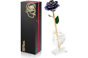 Ariceleo Sumerge Infinitamente La úLtima Rosa Eterna en Oro, Un Regalo RomáNtico para El CumpleañOs de La Madre EI Día de La Madre de San Valentín, Rosas Conservadas en Resina (Azul)