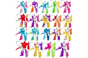 VICTGAME 30 pcs Rainbow Classroom Studenti Premio regalo e bomboniere per feste di compleanno, Mini Pop Robot car Fidget Portachiavi Bolla presente per bambini Ragazzi Ragazze