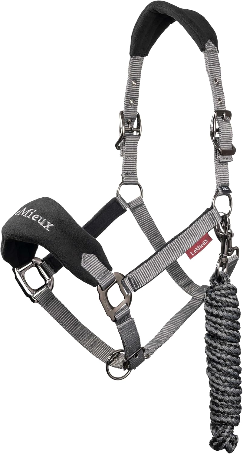 LeMieux Vogue Fleece Headcollar with Lead Rope - Extra Padding, Adjustable at Curb and Poll Strap