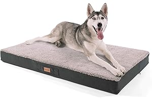 brunolie Balu Hundebett in Dunkelbraun, waschbar, orthopädisch und rutschfest, kuscheliges Hundekissen mit atmungsaktivem Memory-Schaum, Größe XL (120 x 72 x 10 cm) Grau