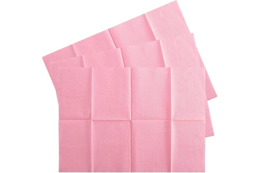 75pcs Dental Bibs Disposable - Disposable Dental Bibs Dentist Tattoo Bibs Pink Dental Bibs for Nails Patient Bibs Pink Towels Tattoo Table Covers Dental Pads Mats Paper Sheets Lash Supplies