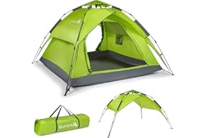 GURYON Camping Tent, 2 in 1 Double Layers Pop Up Tent, 3-4 Person Waterproof Instant Family Dome Tent, Automatic Set Up