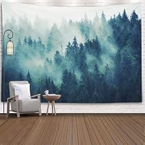 Tapisserie Murale Forêt Étoilée 150x130 Cm - Décoration Bohème Chambre Ou Salon