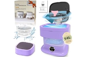SULIAO Lavatrice da campeggio, 14 l, 2,2 kg, mini lavatrice con centrifuga, piccola lavatrice, portatile, pulizia profonda della biancheria intima, abbigliamento per bambini, pantaloni corti per