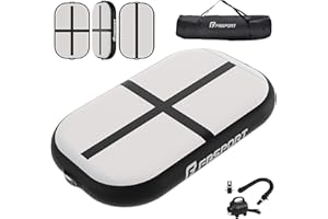 FBSPORT Airtrack Matte, 10/20cm Hoch Verdicken 60CM Tumbling Matte,Gymnastikmatte mit Luftpumpe,Trainingsmatte mit Tragetasche,Turnmatte für Zuhause, Outdoor,Yoga, Übungsgymnastik