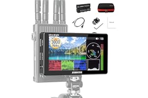 ANDYCINE C5 5,5 Pulgadas Ultra High Bright 3000nit Pantalla táctil DSLR On-Camera Field Monitor con F970 Fuente de alimentación Externa y Kit
