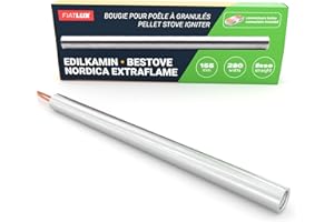 FIATLUX Bougie Poêle à Granulé Edilkamin/Bestove/Nordica Extraflame - Bougie Allumage 155mm - 280W - Filetage 3/8 - Pièce d'origine - Clips de connexion inclus - FL-0005