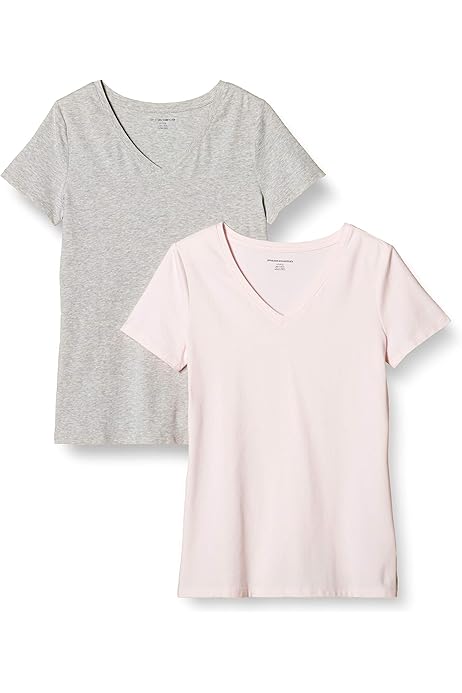 T-Shirt Femme Col V Manches Courtes - Imprimé Tendance - Coton Confortable - Pour L'Été Et Le Quotidien
