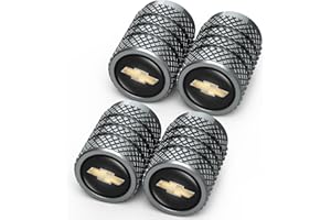 INTERTEST 4 Stück Ventilkappen für Chevrolet,Ventilkappen Dichtung für stabilen Reifendruck,Autoreifen Kompatibel mit Chevrolet Chevy Silverado Colorado Tahoe Malibu Suburban Camaro Cruze Equinox Sonic Schwarz