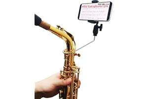 BEIIRLLA Alto Saxophone Lyre Phone Holder,Adjustable Marching Lyre for Sax,Securely Mount Phone to Your Sax Lyre,Easily Read PDF Sheet Music,Take Video,Clip 3.54inmax Open,with Storage Bag