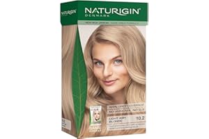 NATURIGIN Light Ash Blonde Hair Dye 10.2 | Permanent Hair Colour with Natural Ingredients | Ammonia Free | 100% Grey Coverage | Vegan | Light Ash Blonde | Silky-Soft Finish