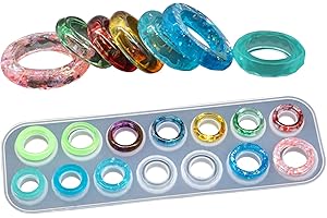 Iriisy Moldes Resina Epoxi, Kit de Molde de silicona en forma de anillo, Molde Silicona Resina para Hacer Joyerias, Bricolaje Joyería Molde, Resina Moldes Silicona Manualidades