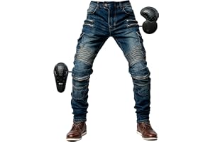 SHUOJIA Herr Motorcykelbyxor Jeans med Skydd Motorcykel Biker Pant 4 X Skyddsutrustning