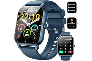 HOSGUBO Reloj Inteligente Hombre Mujer, 1.85" HD Smartwatch con Llamadas Bluetooth, Monitor de Sueño, SpO2, Podómetro, Impermeable IP68 114+ Modos Deporte, Whatsapp Notificación, Smart Watch para Android iOS