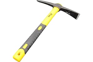 FITOOL Desmalezado Forjado Mattock Hoe 15 Pulgadas, Forjado con Martillo de caída Completo Integrado, Mango de Fibra de Vidrio Recubierto de plástico, Mattock Pick 1.4lb